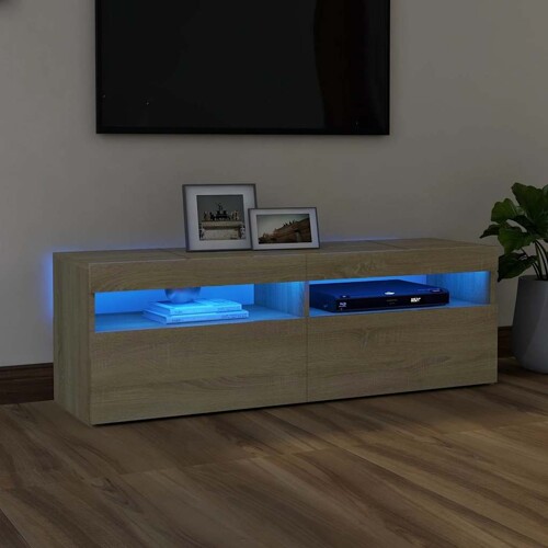 vidaXL TV ormarić s LED svjetlima boja hrasta sonome 120x35x40 cm