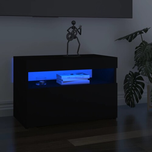 vidaXL TV ormarić s LED svjetlima crni 60x35x40 cm