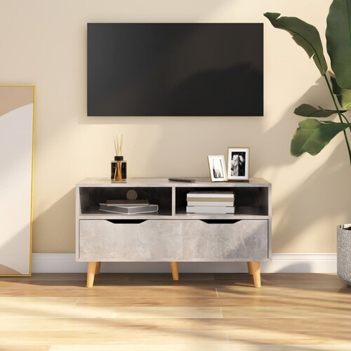 vidaXL TV ormarić siva boja betona 90 x 40 x 48,5 cm konstruirano drvo