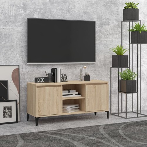 vidaXL TV ormarić s metalnim nogama boja hrasta sonome 103,5x35x50 cm