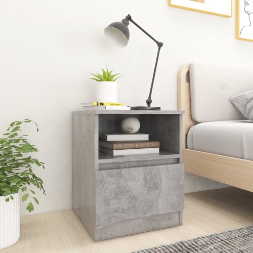 vidaXL Noćni ormarići 2 kom boja betona 40x40x50 cm konstruirano drvo