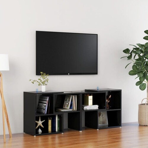 vidaXL TV ormarić visoki sjaj crni 104 x 30 x 52 cm konstruirano drvo