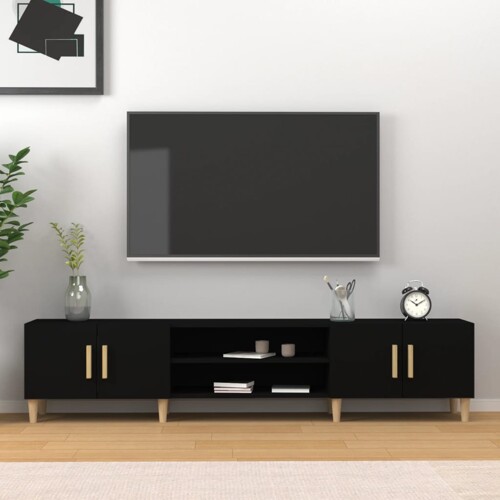 vidaXL TV ormarić crni 180x31,5x40 cm od konstruiranog drva