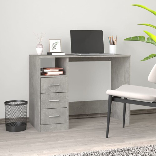 vidaXL Radni stol siva boja betona 102x50x76 cm konstruirano drvo