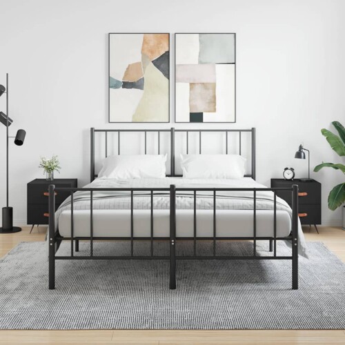 vidaXL Noćni ormarići 2 kom crni 40 x 35 x 47,5 cm konstruirano drvo