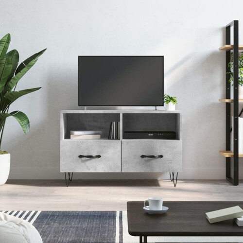 vidaXL TV ormarić boja betona 80 x 36 x 50 cm konstruirano drvo