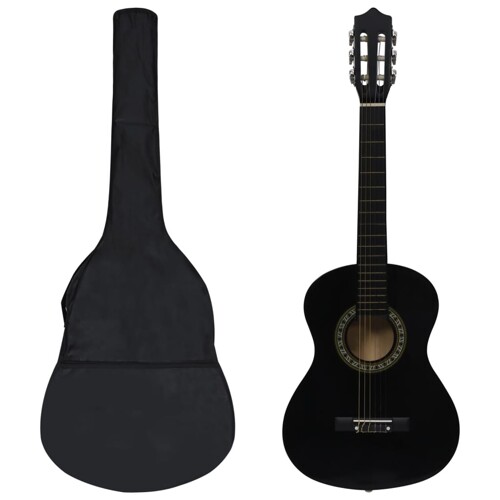 vidaXL 8-dijelni set klasične gitare za početnike crni 1/2 34\\"