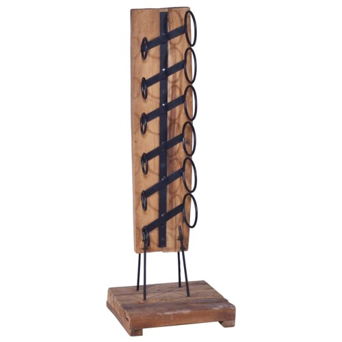 vidaXL Stalak za vino za 6 boca 35 x 35 x 100 cm od masivne tikovine