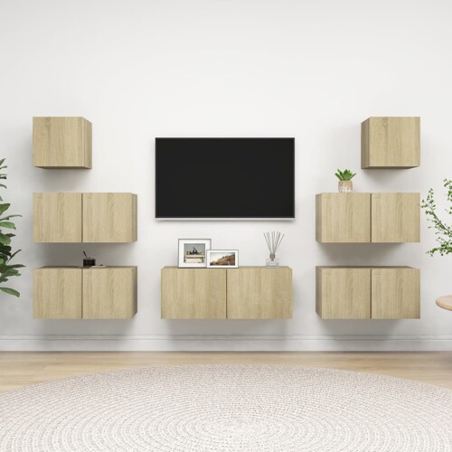 vidaXL 7-dijelni set TV ormarića boja hrasta sonome konstruirano drvo