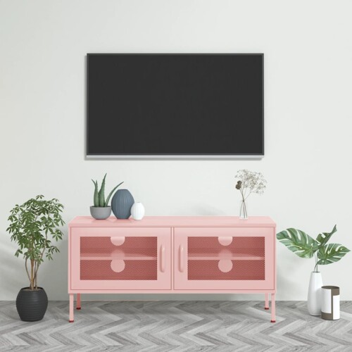 vidaXL TV ormarić ružičasti 105 x 35 x 50 cm čelični
