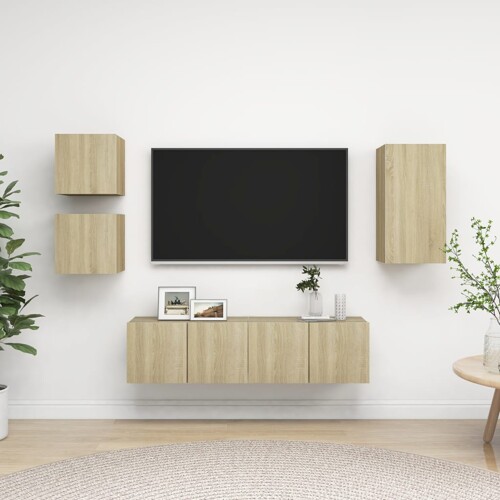vidaXL 5-dijelni set TV ormarića boja hrasta sonome konstruirano drvo