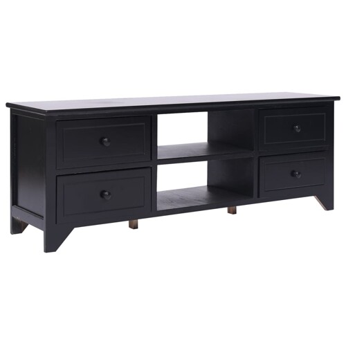 vidaXL TV ormarić crni 108 x 30 x 40 cm od masivnog drva paulovnije