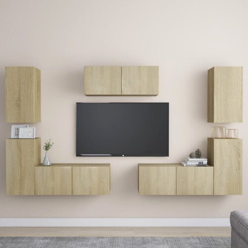 vidaXL 7-dijelni set TV ormarića boja hrasta sonome konstruirano drvo