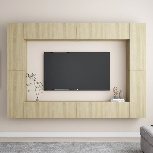 vidaXL 8-dijelni set TV ormarića boja hrasta sonome konstruirano drvo