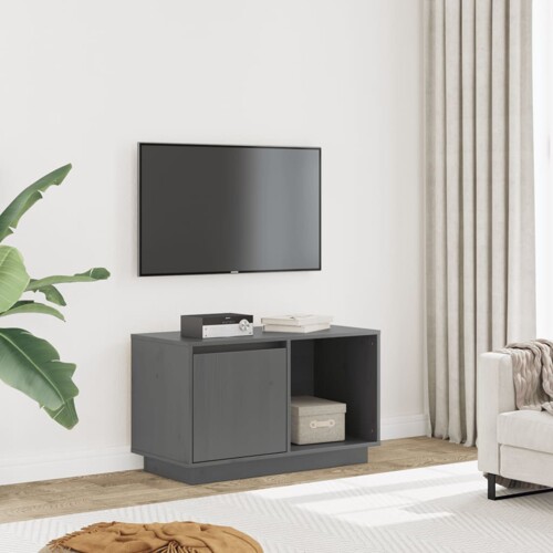 vidaXL TV ormarić sivi 74 x 35 x 44 cm od masivne borovine