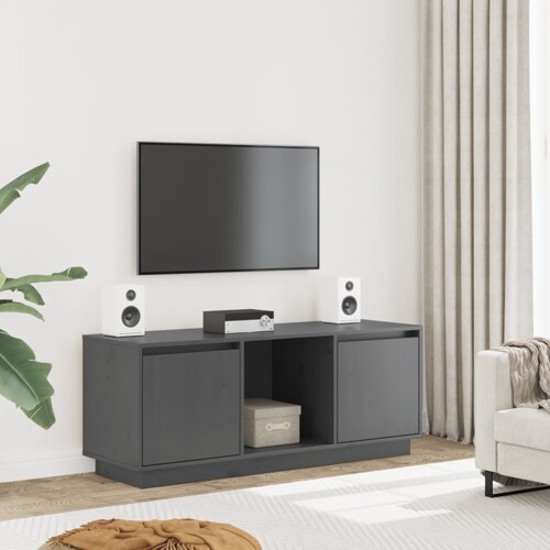 vidaXL TV ormarić sivi 110,5 x 35 x 44 cm od masivne borovine