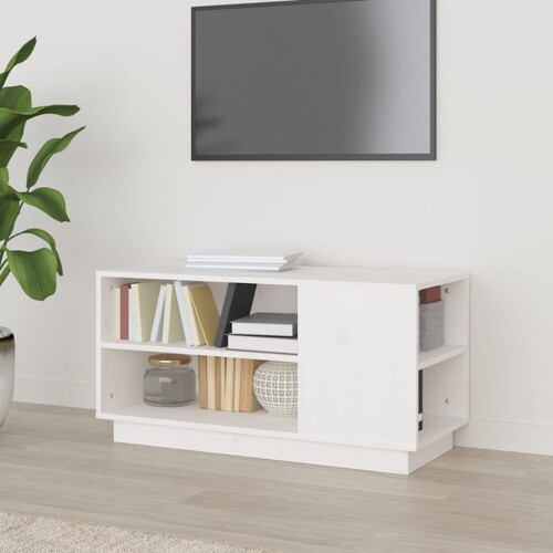 vidaXL TV ormarić bijeli 80 x 35 x 40,5 cm od masivne borovine