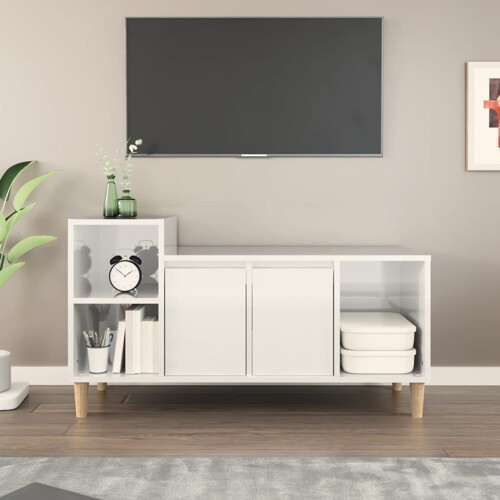 vidaXL TV ormarić sjajni bijeli 100 x 35 x 55 cm od konstruiranog drva