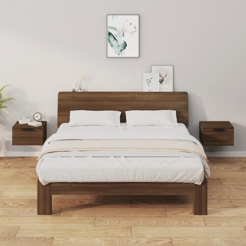 vidaXL Zidni noćni ormarići 2 kom smeđeg hrasta 34 x 30 x 20 cm