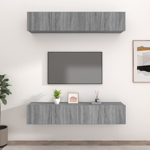 vidaXL TV ormarići 4 kom boja sivog hrasta sonome 80x30x30 cm drveni