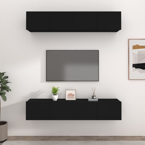 vidaXL TV ormarići 4 kom crni 80 x 30 x 30 cm od konstruiranog drva