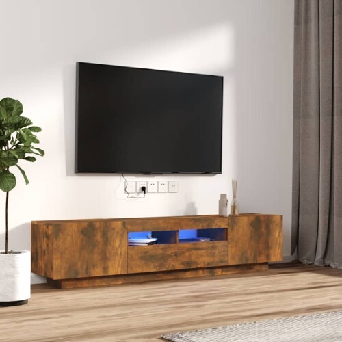 vidaXL 2-dijelni set TV ormarića LED boja dimljenog hrasta drveni