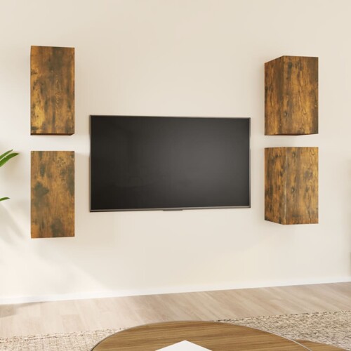vidaXL TV ormarići 4 kom dimljeni hrast 30,5x30x60cm konstruirano drvo