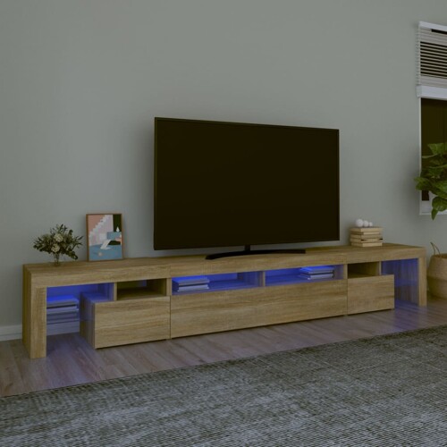 vidaXL TV ormarić s LED svjetlima boja hrasta sonome 260x36,5x40 cm