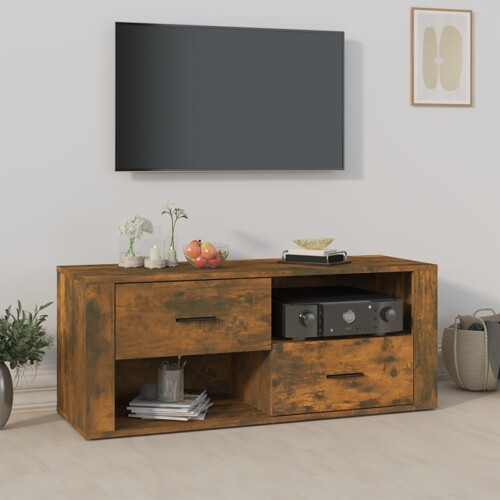 vidaXL TV ormarić boja dimljenog hrasta 100x35x40 cm konstruirano drvo