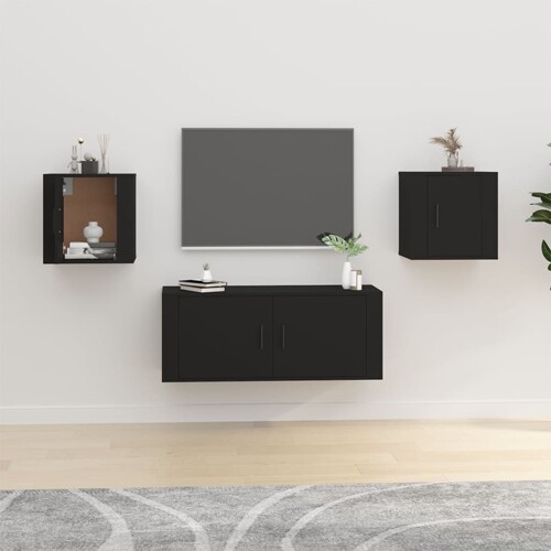 vidaXL Zidni TV ormarići 2 kom Crna 40x34,5x40 cm