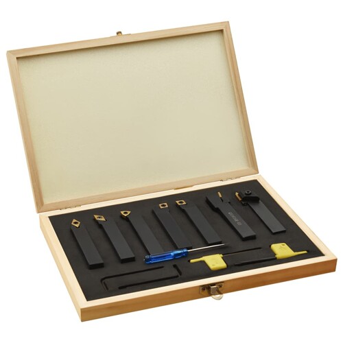vidaXL 12-dijelni set izmjenjivih alata za tokarenje 16 x 16 mm 100 mm