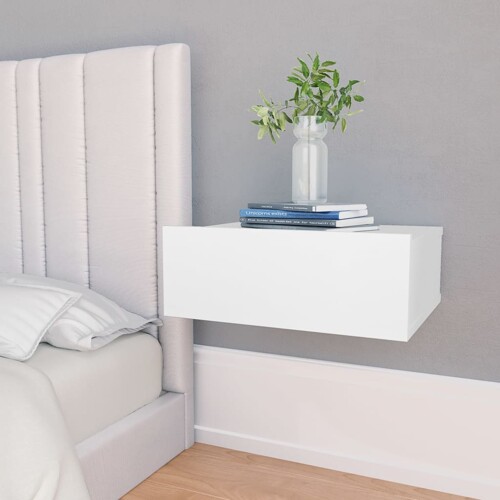 vidaXL Viseći noćni ormarić bijeli 40x30x15 cm od konstruiranog drva