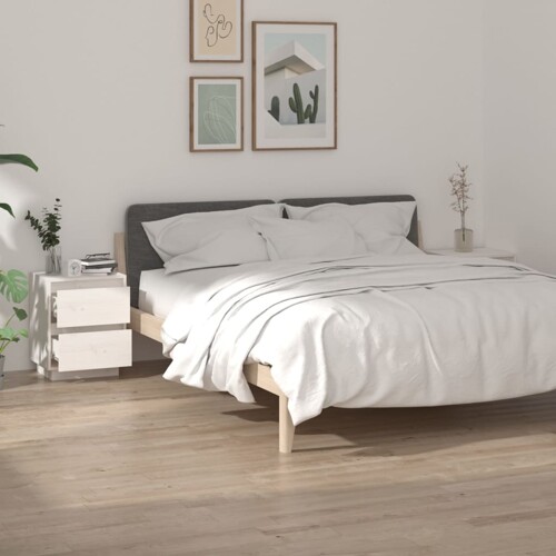 vidaXL Noćni ormarići 2 kom bijeli 40 x 35 x 50 cm od masivne borovine