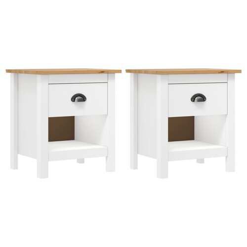 vidaXL Noćni ormarići Hill 2 kom 46 x 35 x 49,5 cm od masivne borovine