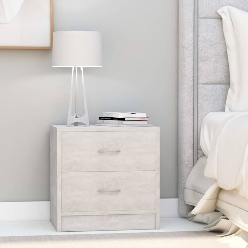 vidaXL Noćni ormarići 2 kom boja betona 40x30x40 cm konstruirano drvo