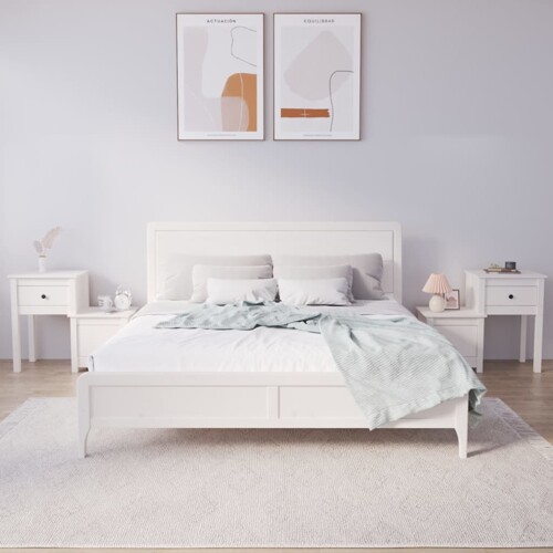 vidaXL Noćni ormarići 2 kom bijeli 79,5x38x65,5 cm od masivne borovine