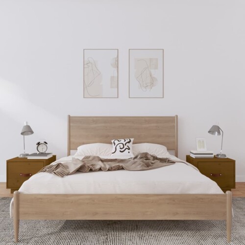 vidaXL Noćni ormarići 2 kom boja meda 40x34x35 cm od masivne borovine