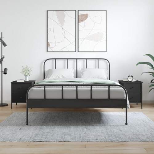 vidaXL Noćni ormarići 2 kom crni 40 x 42 x 50 cm od konstruiranog drva
