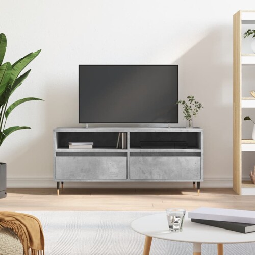 vidaXL TV ormarić boja betona 100x34,5x44,5 cm od konstruiranog drva