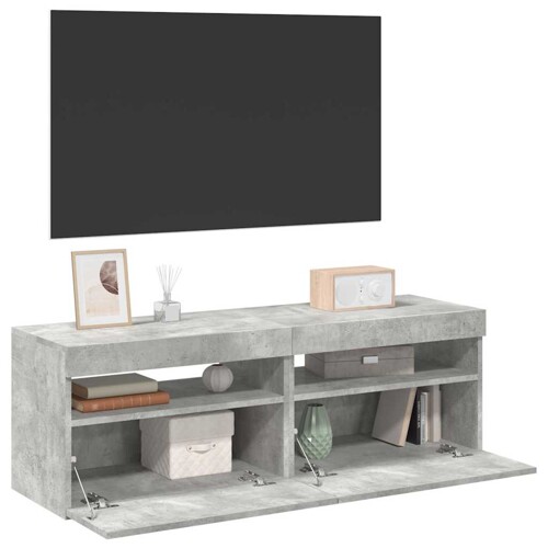 vidaXL TV ormarići s LED svjetlima 2 kom siva boja betona 60x35x40 cm