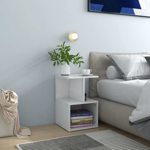 vidaXL Noćni ormarići 2 kom sjajni bijeli 35x35x55cm konstruirano drvo