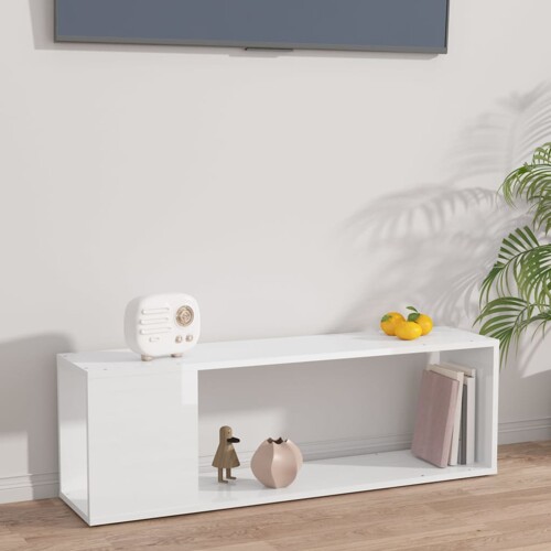 vidaXL TV ormarić visoki sjaj bijeli 100x24x32 cm konstruirano drvo