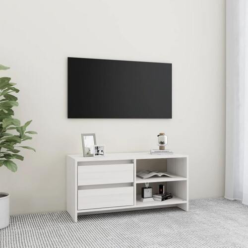 vidaXL TV ormarić bijeli 80 x 31 x 39 cm od masivne borovine
