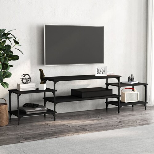 vidaXL TV ormarić crni 197 x 35 x 52 cm od konstruiranog drva