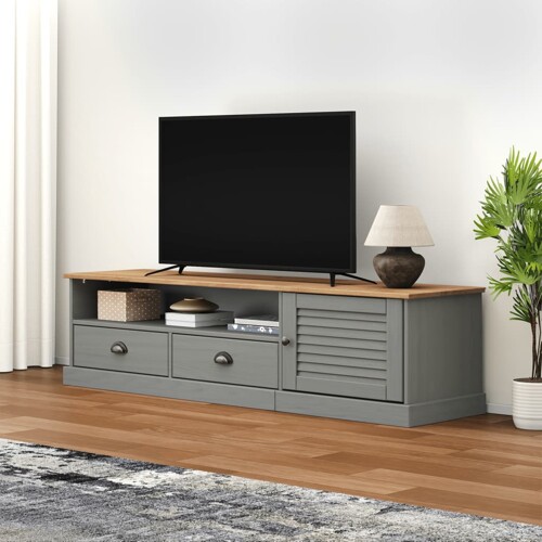 vidaXL TV ormarić VIGO sivi 156 x 40 x 40 cm od masivne borovine