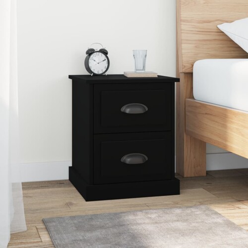 vidaXL Noćni ormarići 2 kom crni 39 x 39 x 47,5 cm konstruirano drvo