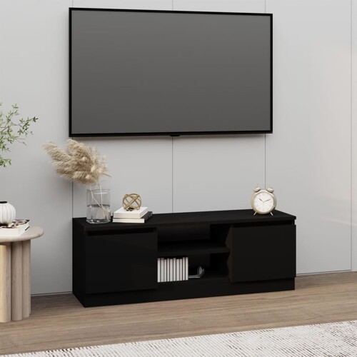 vidaXL TV ormarić s vratima crni 102 x 30 x 36 cm