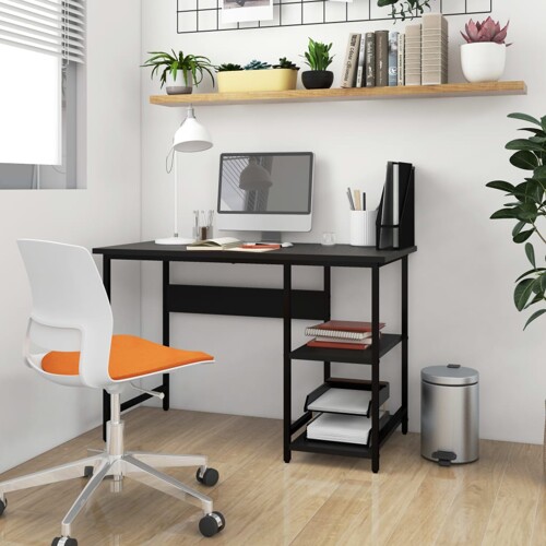 vidaXL Stol za računalo crni 105 x 55 x 72 cm od MDF-a i metala