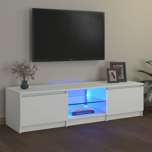 vidaXL TV ormarić s LED svjetlima bijeli 140 x 40 x 35,5 cm