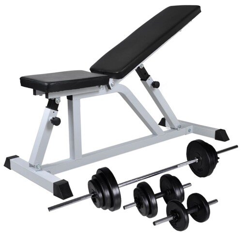 vidaXL Klupa za vježbanje sa setom utega 30,5 kg